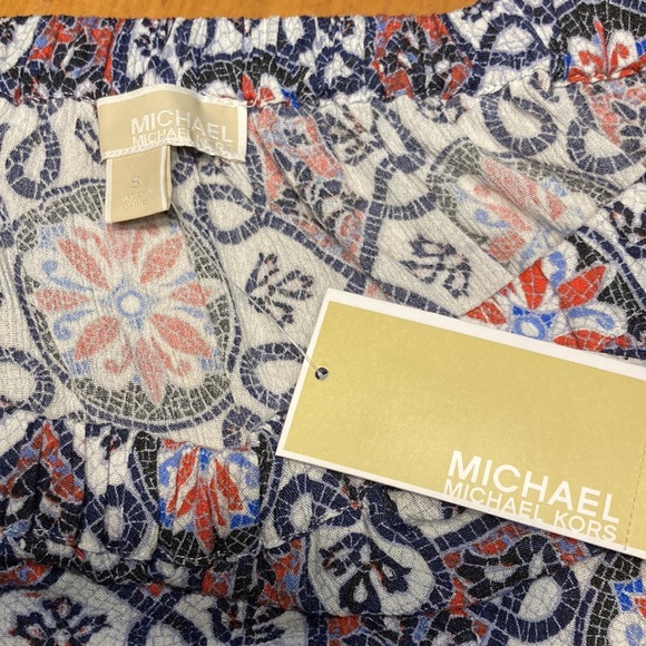 MICHAEL Michael Kors Mosaic Off the Shoulder Gauze Dress - Host Pick - New - Picture 9 of 12